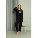 Moda Çizgi Welsoft Polar Kadın Büyük Beden Pijama Takımı 808043
