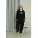 Moda Çizgi Welsoft Polar Kadın Büyük Beden Pijama Takımı 808043