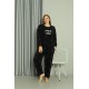 Moda Çizgi Welsoft Polar Kadın Büyük Beden Pijama Takımı 808043