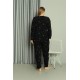 Moda Çizgi Welsoft Polar Kadın Büyük Beden Pijama Takımı 808043