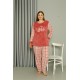 Moda Çizgi Welsoft Polar Kadın Büyük Beden Pudra Pijama Takımı 808040