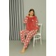 Moda Çizgi Welsoft Polar Kadın Büyük Beden Pudra Pijama Takımı 808042