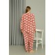 Moda Çizgi Welsoft Polar Kadın Büyük Beden Pudra Pijama Takımı 808042