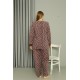 Moda Çizgi Welsoft Polar Kadın Büyük Beden Vizon Pijama Takımı 808046