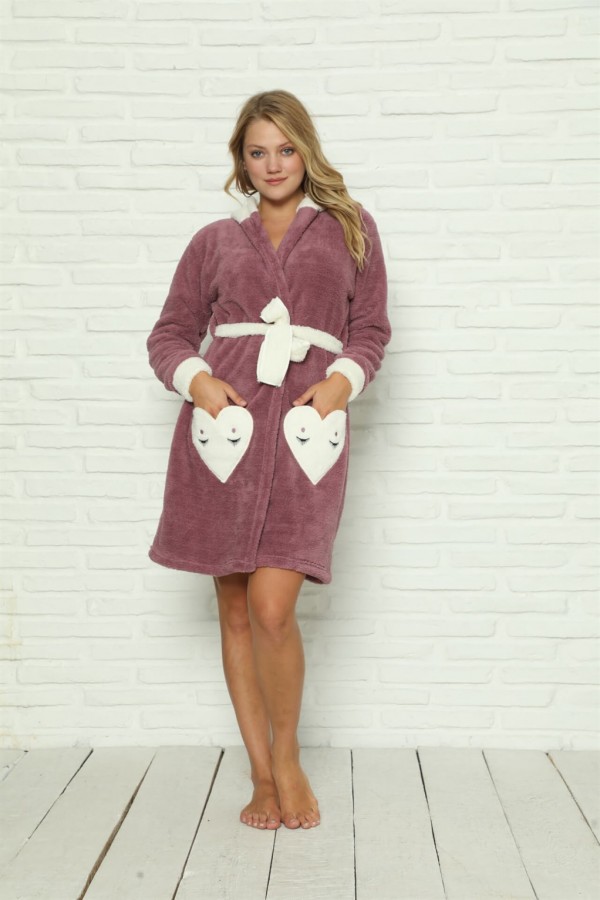 moda çizgi Welsoft Polar Kadın Sabahlık 9064