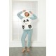 moda çizgi Welsoft Polar Peluş Kadın Pijama Takımı 818111