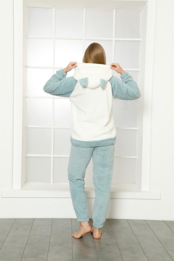 moda çizgi Welsoft Polar Peluş Kadın Pijama Takımı 818111