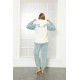 moda çizgi Welsoft Polar Peluş Kadın Pijama Takımı 818111