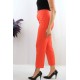 Moda Çizgi Yüksek Bel Pantolon Nar Çiçeği
