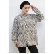 Moda Çizgi Zikzak Desenli Keten Gömlek MC4108