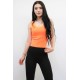 Moda  Çizgi Zikzak Yaka Triko Bluz Turuncu