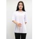 Moda Çizgi Zincir Aksesuarlı Tshirt Beyaz