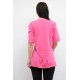 Moda Çizgi Zincir Aksesuarlı Tshirt Pembe