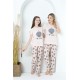 Moda Çizgi Anne Kız Aile I Love Yoga Pijama Takım Ayrı Ayrı Satılır 50101