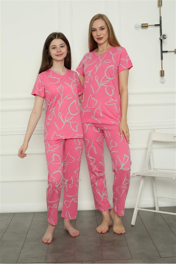 Moda Çizgi Anne Kız Aile Penye Pijama Takım Ayrı Ayrı Satılır. Fiyatları Farklıdır 50105