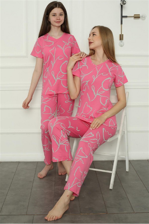 Moda Çizgi Anne Kız Aile Penye Pijama Takım Ayrı Ayrı Satılır. Fiyatları Farklıdır 50105