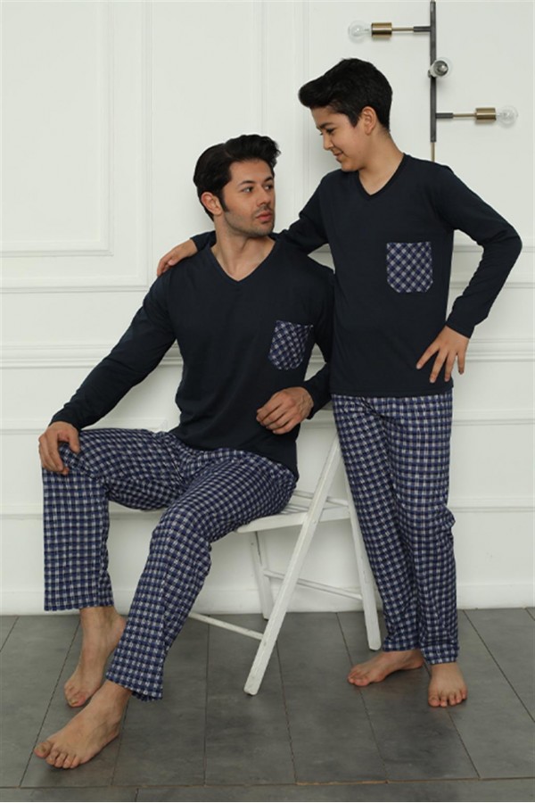 Moda Çizgi Baba Oğul  Aile Pijama Takım Ayrı Ayrı Satılır Fiyatları Farklıdır 50109