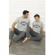 Moda Çizgi Baba Oğul Gri Aile Pijama Takım Ayrı Ayrı Satılır 50102