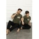 Moda Çizgi Baba Oğul Haki Aile Pijama Takım Ayrı Ayrı Satılır 50102