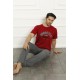 Moda Çizgi Baba Oğul Kırmızı Aile Pijama Takım Ayrı Ayrı Satılır 50102