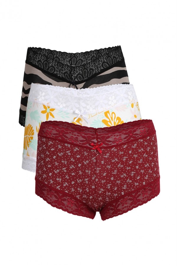 Moda Çizgi Bayan 3'lü Boxer 40209