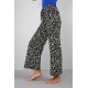 Moda Çizgi Bayan Penye Bol Paça Pantolon 210032