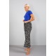 Moda Çizgi Bayan Penye Bol Paça Pantolon 210032