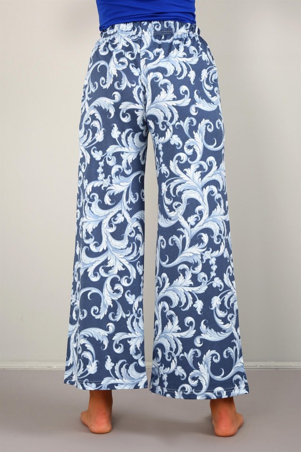 Moda Çizgi Bayan Penye Bol Paça Pantolon 210033