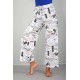Moda Çizgi Bayan Penye Bol Paça Pantolon 210034