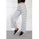 Moda Çizgi Bayan Penye Bol Paça Pantolon 210037