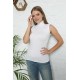 Moda Çizgi Bayan Sıfır Kol Yarım Balıkçı Yaka Body 262B