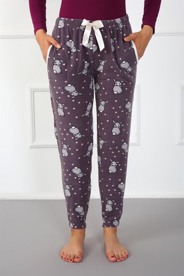 Moda Çizgi Bayan Welsoft Polar Tek Alt Pijama 210047