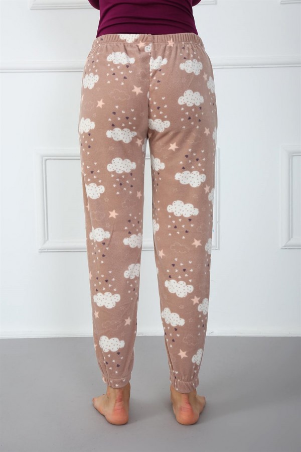 Moda Çizgi Bayan Welsoft Polar Tek Alt Pijama 210051