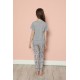 Moda Çizgi Çocuk Pamuk Kısa Kollu Pijama Takımı 20585G