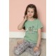 Moda Çizgi Çocuk Pamuk Kısa Kollu Pijama Takımı 20585Y