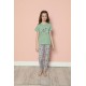 Moda Çizgi Çocuk Pamuk Kısa Kollu Pijama Takımı 20585Y