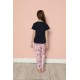 Moda Çizgi Çocuk Pamuk Kısa Kollu Pijama Takımı 20587