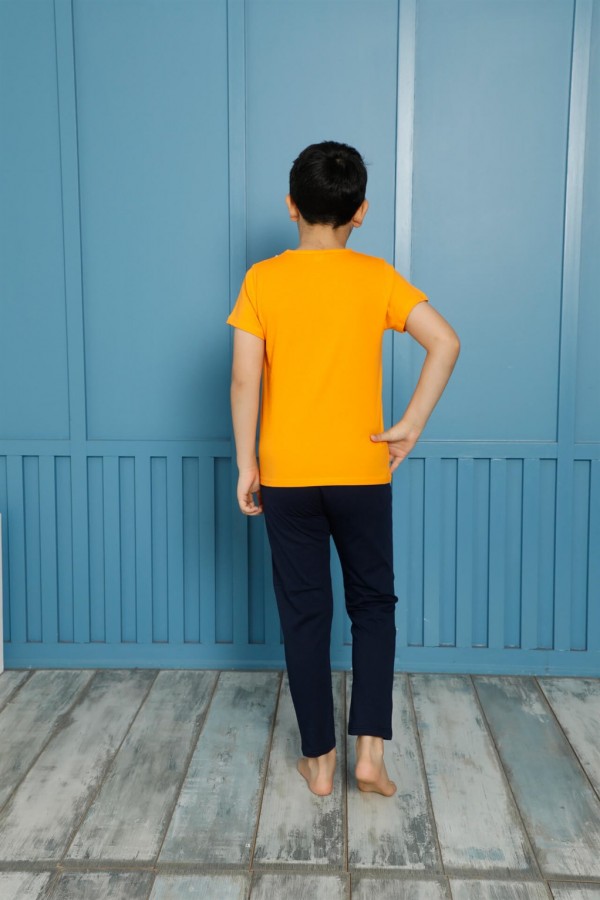 Moda Çizgi Çocuk Pamuk Kısa Kollu Pijama Takımı 20590S
