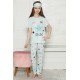 Moda Çizgi Çocuk Pamuk Kısa Kollu Pijama Takımı 4566