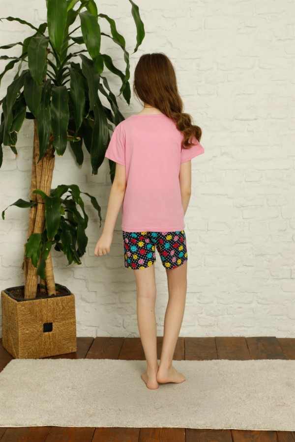 Moda Çizgi Çocuk Pamuk Şortlu Pijama Takımı 4631