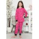 Moda Çizgi Çocuk Pamuk Uzun Kollu Pijama Takımı 4545