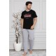 Moda Çizgi Erkek %100 Pamuk Cepli Kısa Kollu Pijama Takımı 6745