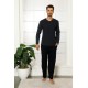 Moda Çizgi Erkek %100 Pamuk Cepli Uzun Kollu Pijama Takımı 6763