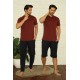 Moda Çizgi Erkek Bordo 3'lü Pijama Takım 6824