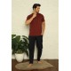 Moda Çizgi Erkek Bordo 3'lü Pijama Takım 6824