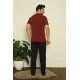 Moda Çizgi Erkek Bordo 3'lü Pijama Takım 6824