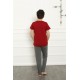 Moda Çizgi Erkek Çocuk Pamuk Kısa Kollu Pijama Takımı 20381