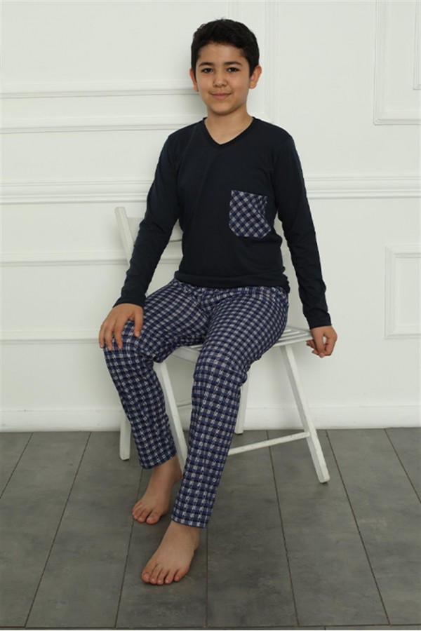 Moda Çizgi Erkek Çocuk Penye Pijama Takım 20386