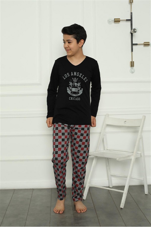 Moda Çizgi Erkek Çocuk Penye Pijama Takım 20388