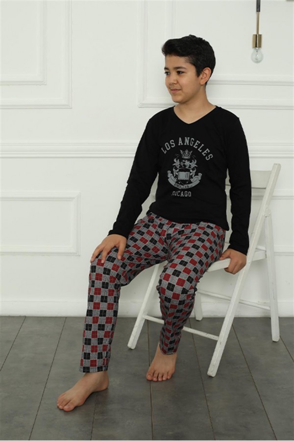 Moda Çizgi Erkek Çocuk Penye Pijama Takım 20388